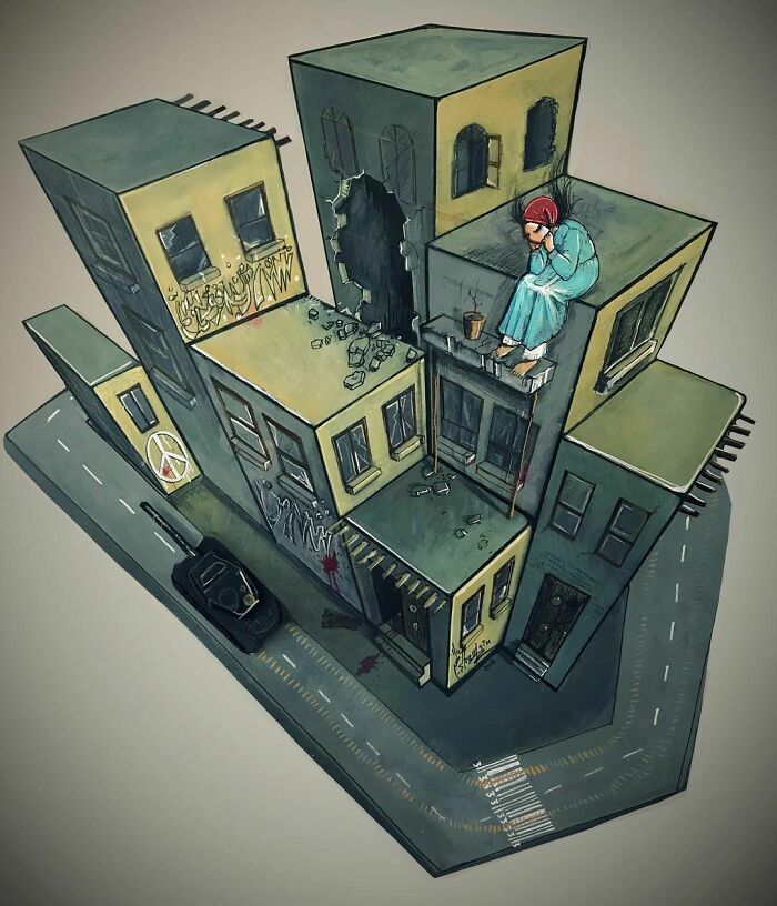 Series: Damn The War/ لعنت به جنگ
repost With Details.
#atmystudio #looking For #peace #artwork #3d #3rdworld #country #war #kabul #afghanistan #tank #damaged #building #road #silance #worried #scared #watching #waiting #afghanartist #artistsoninstagram #instgram