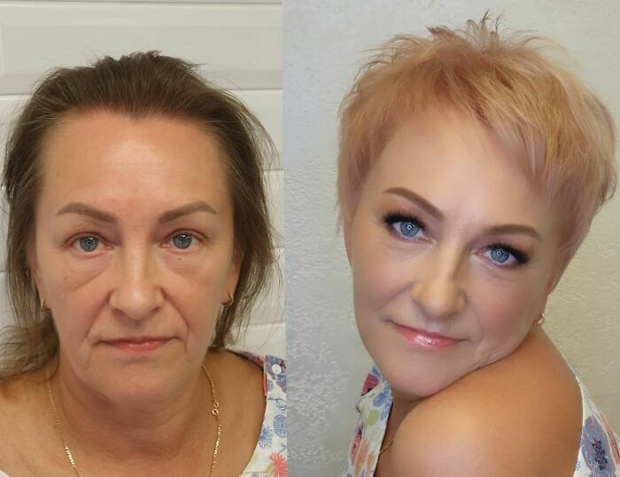 Калининград Нас Принял Очень Тепло ,а Вот И Первая Работа В Этом Замечательном Городе, Знакомьтесь,елена,дети Выросли И Пришло Время Полюбить Себя !над Образом Работали;парикмахер Ольга Тарасова @stilist_o_tarasova ,визажист И Автор Проекта Оксана Трунова @oxanatrunovamakeup .
#слепоепреображение #академиятруновой #визажисттрунова #стилисттарасова #калининград #москва #калуга #стрижкапосле50 #лифтингмакияж #hair #hairstylist #makeup #makeupartist