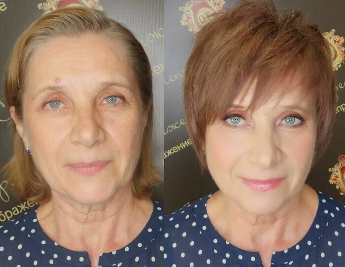 Анжела Из Санкт-Петербурга, Давно Мечтала Поменять Образ И Попасть К Нам ,вот Мечта И Сбылась. Над Образом Работали;парикмахер Ольга Тарасова @stilist_o_tarasova ,визажист И Автор Проекта Оксана Трунова @oxanatrunovamakeup ,запись По Тел.4842 20-22-66. #академиятруновой #слепоепреображение #допосле #меняйсяклучшему #визажист #стилист #лифтингмакияж #стрижкапосле50 #hair #hairstylist #makeup #makeupartist