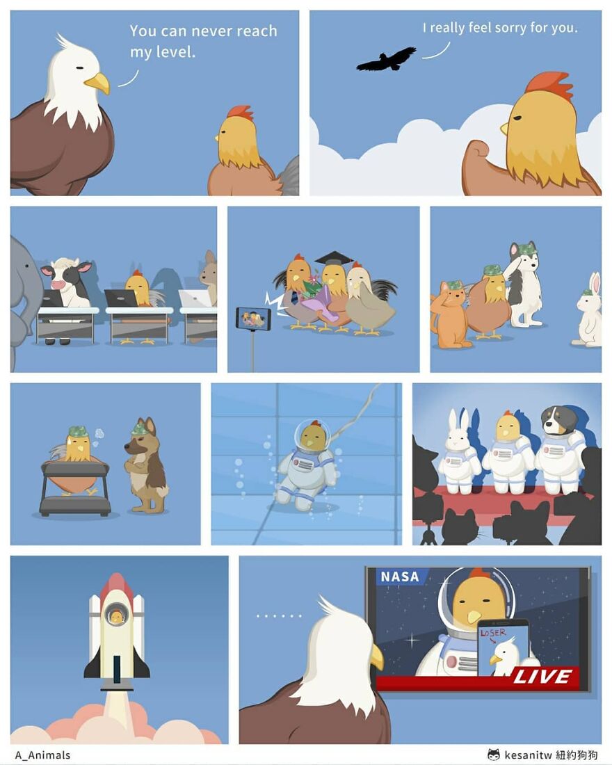 Chinese Artist Makes Adorable Comics Showing How Animals Would Act Like Humans