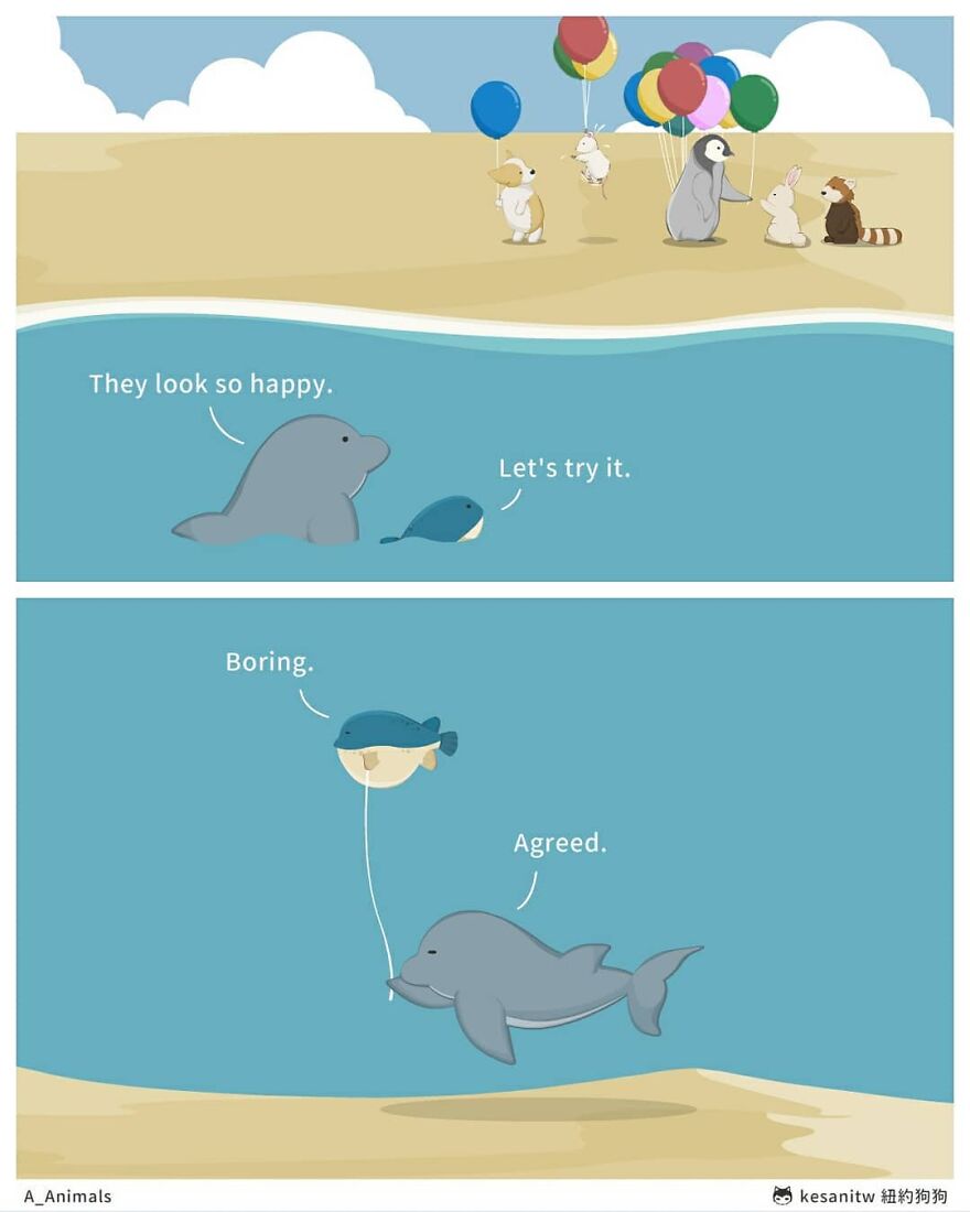 Chinese Artist Makes Adorable Comics Showing How Animals Would Act Like Humans