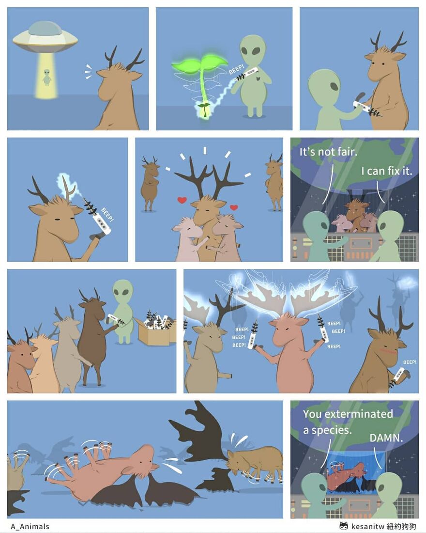 Chinese Artist Makes Adorable Comics Showing How Animals Would Act Like Humans