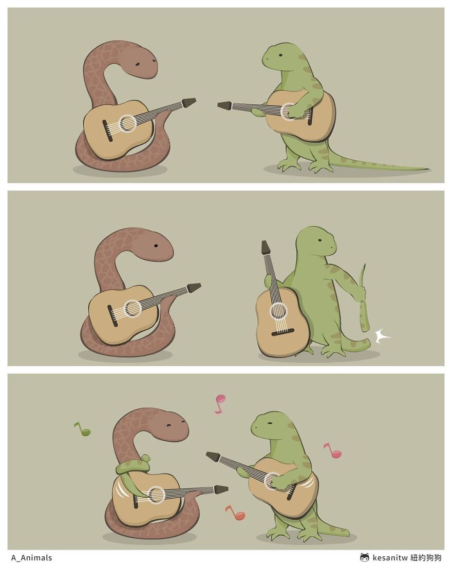 Chinese Artist Makes Adorable Comics Showing How Animals Would Act Like Humans