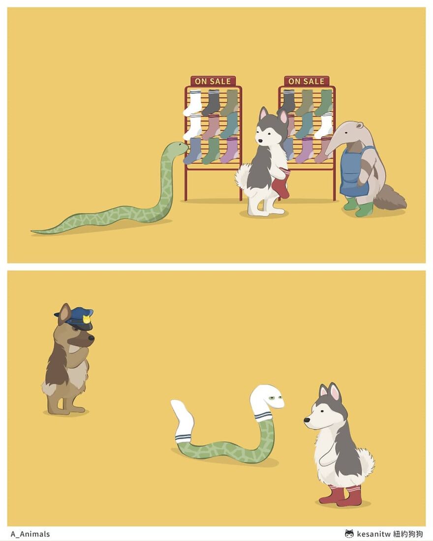 Chinese Artist Makes Adorable Comics Showing How Animals Would Act Like Humans