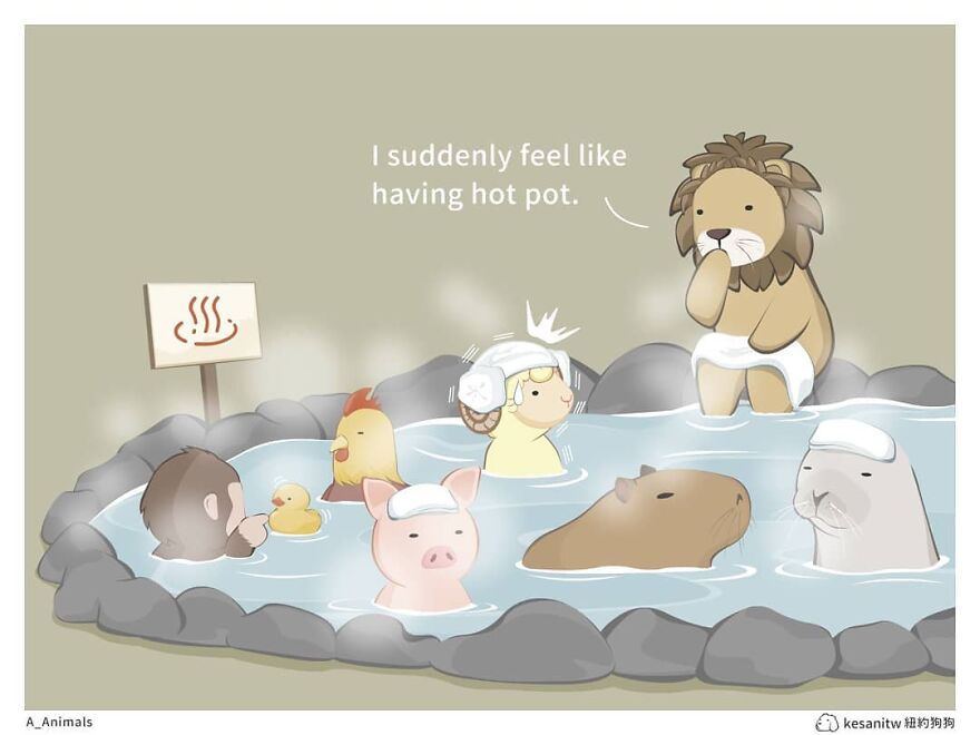 Chinese Artist Makes Adorable Comics Showing How Animals Would Act Like Humans
