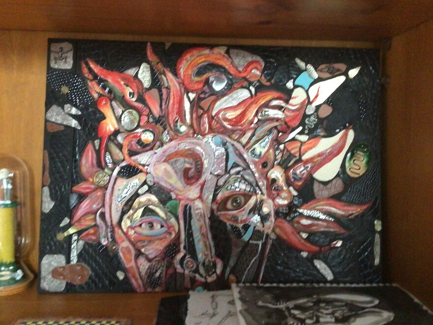 My Mum Is A Mosaic Artist And Loves To Create Amazing Artworks That She Upcycles From Skips And Creeks (No Animals Were Harmed In The Making Of These Artworks) My Mum Is A Mosaic Artist And Loves To Create Amazing Artworks That She Upcycles From Skips And Creeks (No Animals Were Harmed In The Making Of These Artworks)