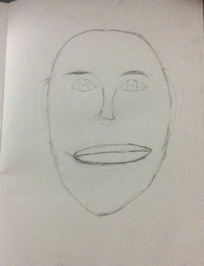 This An Unfished Sketch Of A Face I Had To In Year 7.