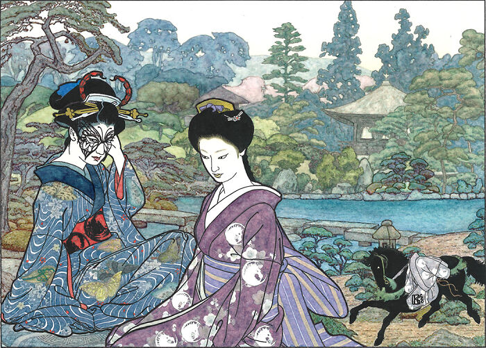 Kimi & Emiko, Lovers In A Legends Of Five Rings Roleplaying Game Group