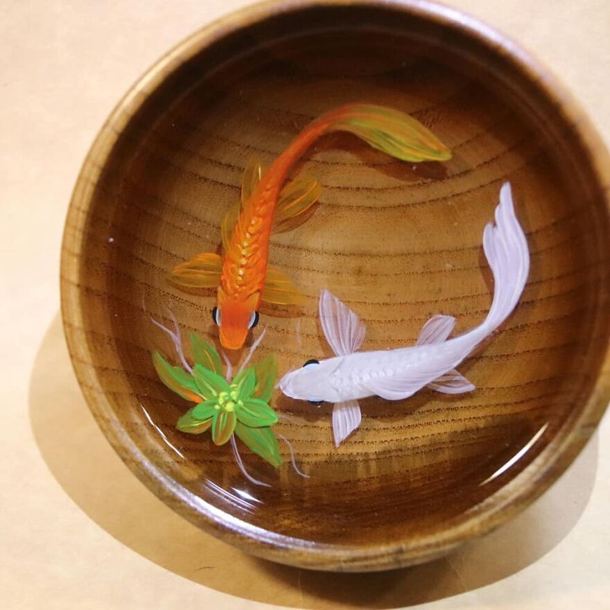 The Artist Creates Amazing Paintings Of Fish In 3D Sculptures (38 Pics)