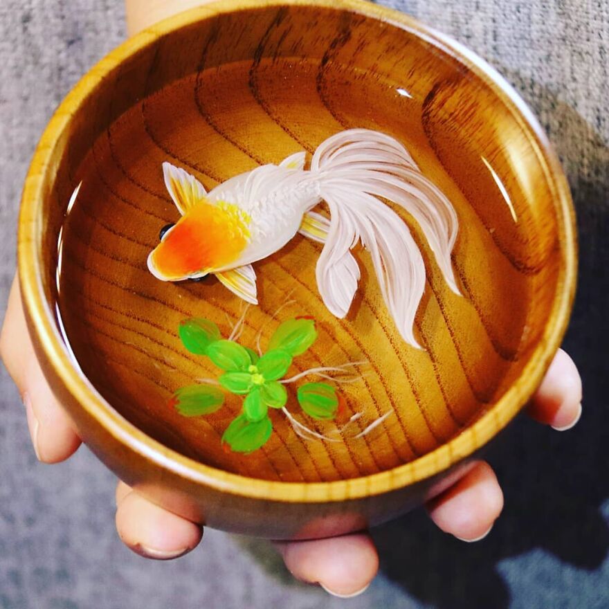 The Artist Creates Amazing Paintings Of Fish In 3D Sculptures (38 Pics)