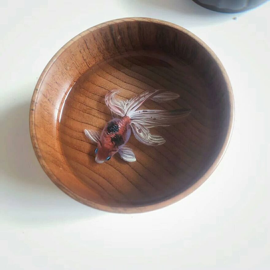 The Artist Creates Amazing Paintings Of Fish In 3D Sculptures (38 Pics)