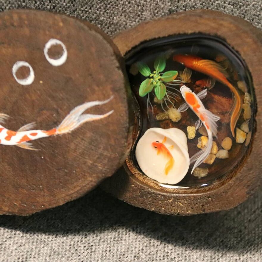 The Artist Creates Amazing Paintings Of Fish In 3D Sculptures (38 Pics)