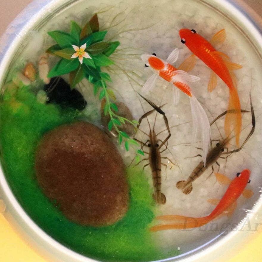 The Artist Creates Amazing Paintings Of Fish In 3D Sculptures (38 Pics)