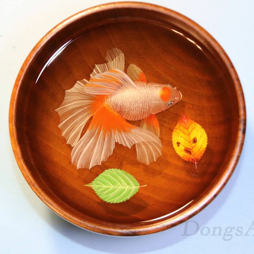 The Artist Creates Amazing Paintings Of Fish In 3D Sculptures (38 Pics)