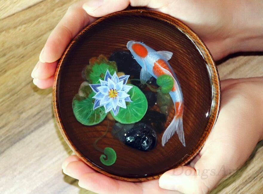 The Artist Creates Amazing Paintings Of Fish In 3D Sculptures (38 Pics)