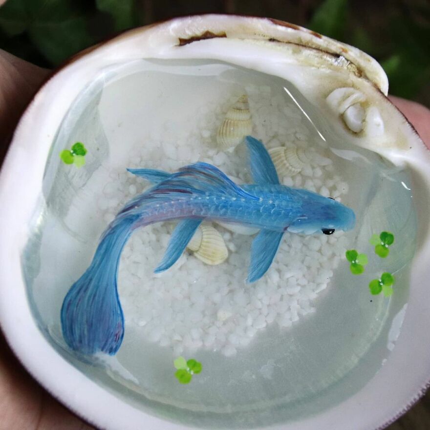 The Artist Creates Amazing Paintings Of Fish In 3D Sculptures (38 Pics)
