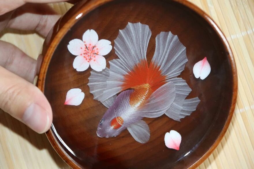The Artist Creates Amazing Paintings Of Fish In 3D Sculptures (38 Pics)