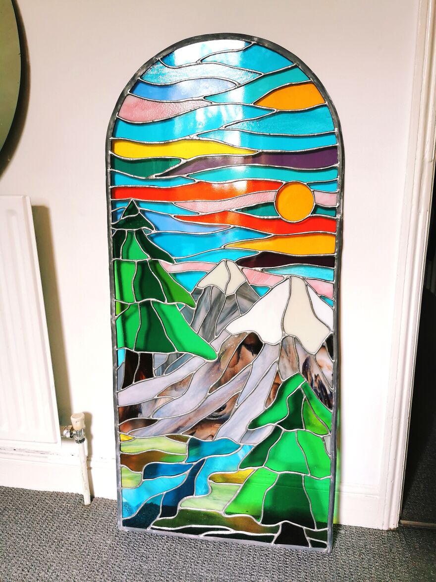 I Turned My Passion For Stained Glass Into A Business And I Recently Made My Biggest Stained Glass Panel Yet