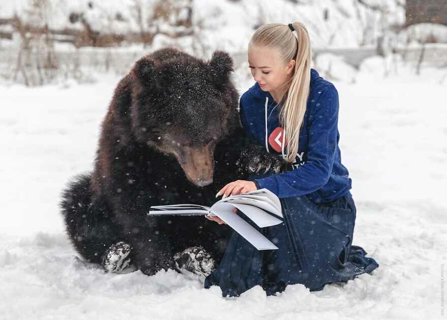 Russian Woman Rescued A Bear From A Closed-Down Zoo, And They're Best Buddies Now Russian Woman Rescued A Bear From A Closed-Down Zoo, And They're Best Buddies Now
