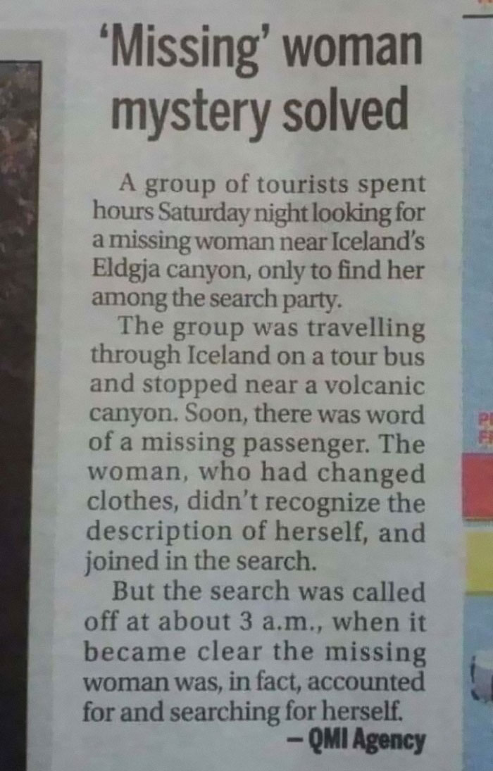 This Lady Was In A Search Party Looking For... Herself!