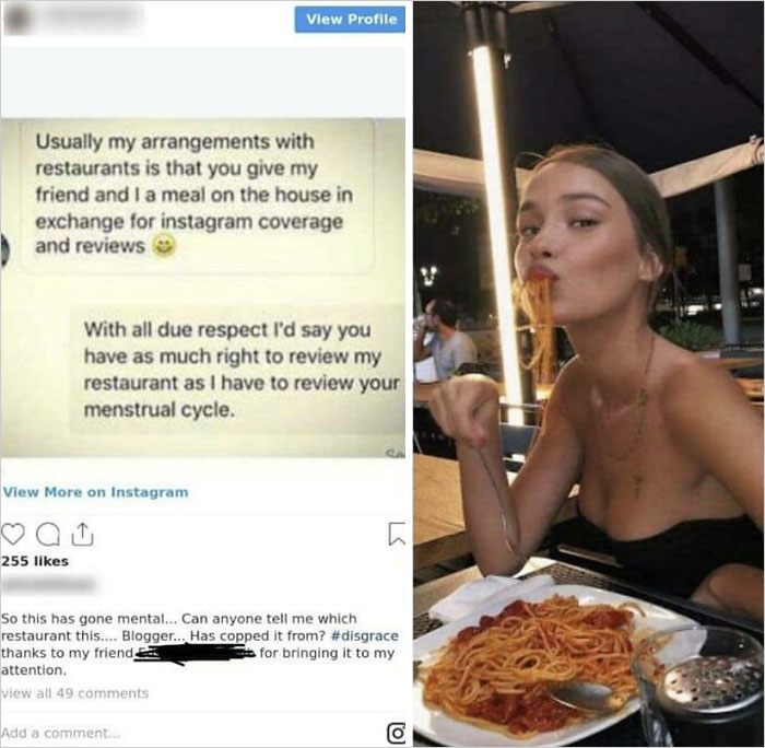Influencer Asks For Free Meals In Exchange For Reviews And Exposure, Gets Called Out By Restaurant