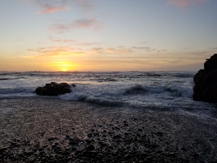 Sunset On The Oregon Coast, Between Florence And Yachats
