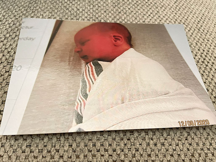 My Grandma Used Her Camera To Take A Picture Of My Son On Her iPad That I Sent Her Electronically, Then Sent It Back To Me In The Mail