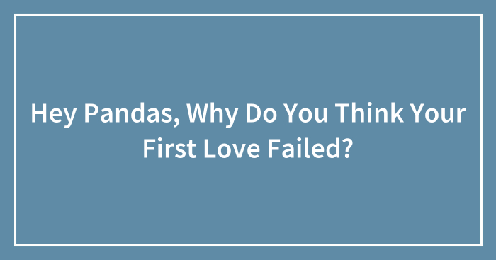 Hey Pandas, Why Do You Think Your First Love Failed? (Closed)