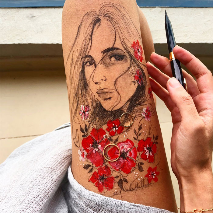 Drawing-On-Thigh-Randa-Haddadin