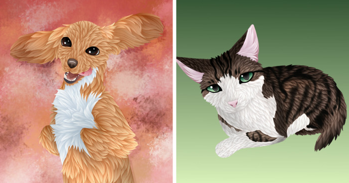 I Make Digital Animal Portraits In My Simple Yet Unique Art Style