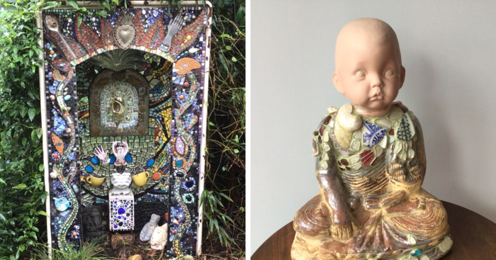 My Mum Is A Mosaic Artist And Loves To Create Amazing Artworks That She Upcycles From Skips And Creeks (No Animals Were Harmed In The Making Of These Artworks)