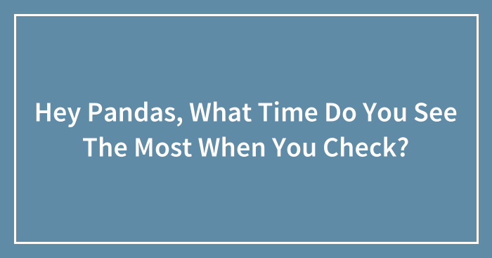 Hey Pandas, What Time Do You See The Most When You Check?