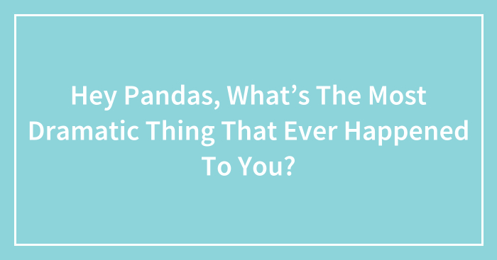Hey Pandas, What’s The Most Dramatic Thing That Ever Happened To You? (Closed)