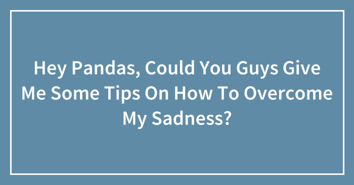Hey Pandas, Could You Guys Give Me Some Tips On How To Overcome My Sadness? (Closed)