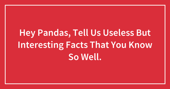 Hey Pandas, Tell Us Useless But Interesting Facts That You Know So Well.