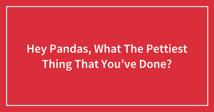 Hey Pandas, What The Pettiest Thing That You’ve Done?