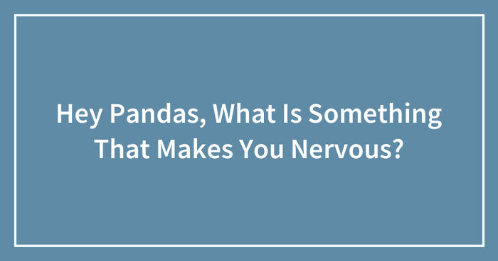 Hey Pandas, What Is Something That Makes You Nervous? (Closed)