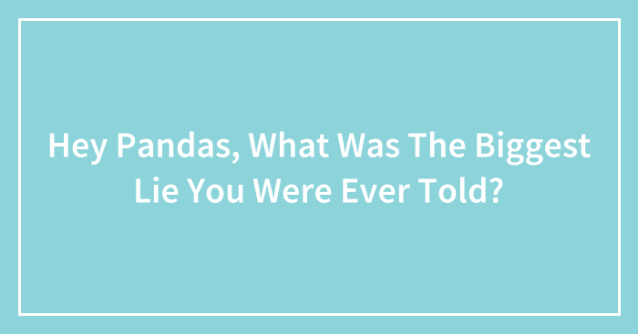 Hey Pandas, What Was The Biggest Lie You Were Ever Told?