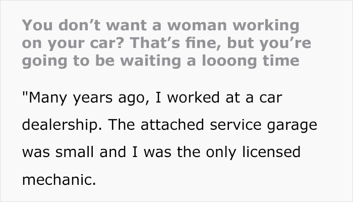 Customer Drives Into An Auto Repair Shop And Says He Doesn&rsquo;t Want A &ldquo;Chick&rdquo; Touching His Car, Makes A Fool Of Himself