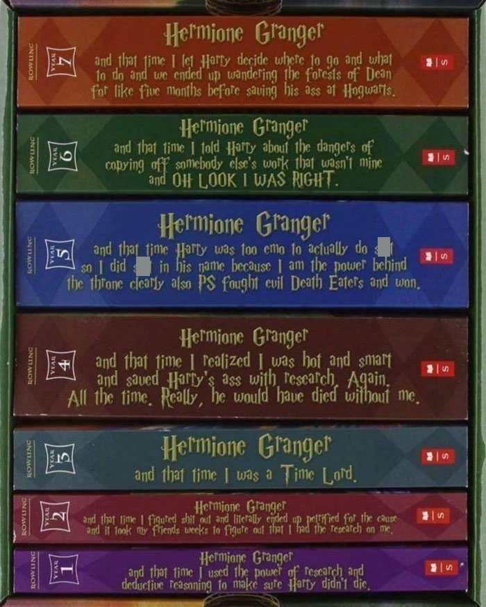 "Ron And Harry, Stop Being So Stupid" Would Work Well As A Title For All The Books