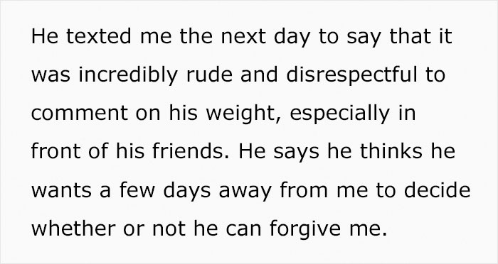 Woman Insults Her Obese Boyfriend's Weight After He Makes Sexist And Fat-Shaming Comments About Other Women Woman Insults Her Obese Boyfriend's Weight After He Makes Sexist And Fat-Shaming Comments About Other Women