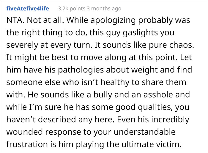 Woman Insults Her Obese Boyfriend's Weight After He Makes Sexist And Fat-Shaming Comments About Other Women