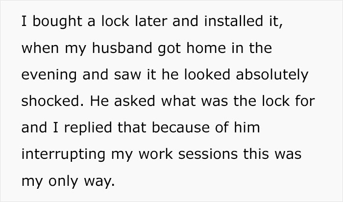 Unemployed Husband Keeps Interrupting His Working Wife With Requests And Chores, So She Installs A Lock, Sparks Family Drama