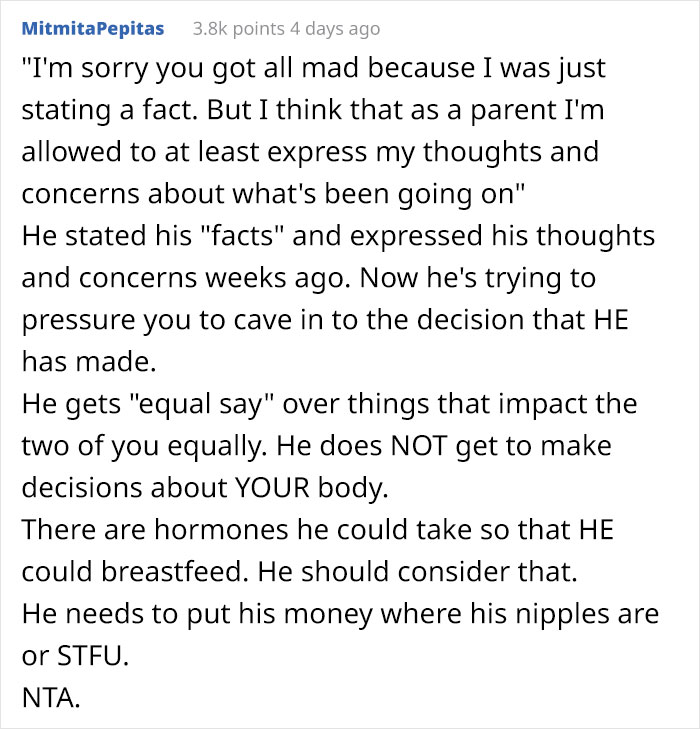 Husband Accuses New Mom Of Choosing Formula Over Breastfeeding Despite It Hurting Unbearably, Family Drama Ensues Husband Accuses New Mom Of Choosing Formula Over Breastfeeding Despite It Hurting Unbearably, Family Drama Ensues