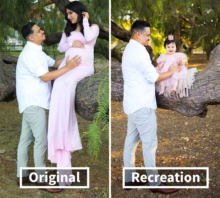 Husband Recreates His Late Wife’s Maternity Photoshoot With Their 1-Year-Old Daughter
