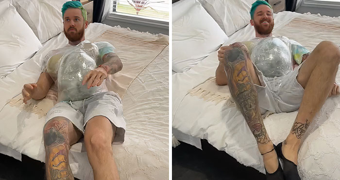 Overconfident Dad Tries Being Pregnant For A Day, Struggles Miserably