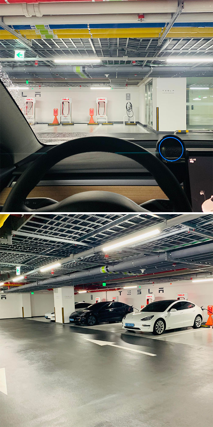 Supercharger V3 In Guro, Seoul. One Of The Latest Supercharger Installed In South Korea