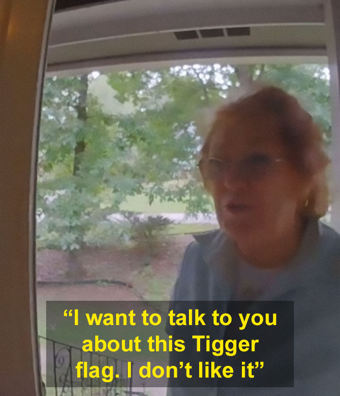 Joyless Karen Is Triggered By A Tigger Flag That Her Neighbor Has, Goes Viral On TikTok