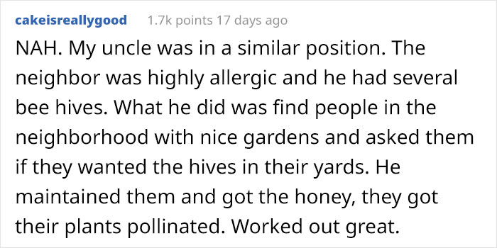 Neighbors Stand Up Against Beekeeper After They Refuse To Give Up Their Hobby For A Neighbor's Allergic Kid's Sake