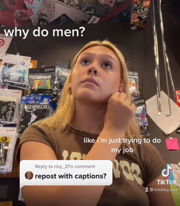 Young Woman Films Her Customer's Cringy Attempts To Hit On Her At Work Despite Her Not Being Interested, Goes Viral